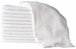 Hand Towel.  Olympic. 86% Cotton, 14% Polyester Blend. White. 16" x  27". 3.0 lbs. $13.60/Dozen. 10 Dozen/Case.