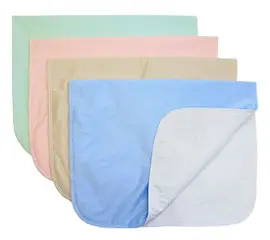 Super Twill PVC Underpads. 55% Cotton, 45% Polyester. 4.1 OZ Face Fabric w/Vinyl Barrier. Small Onion Quilt Pattern. 6 OZ Soaker Weight. 34″ x 36″ @$52.00/Dozen. 2 Dozen/Case.